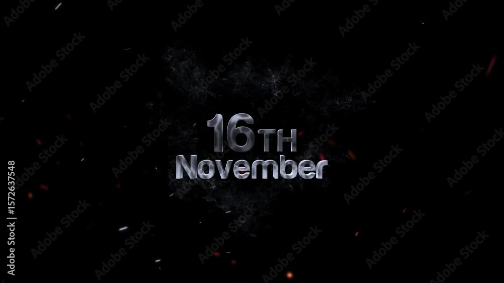 Ethereal smoke effect spells out 16th november against a dark backdrop Ethereal smoke effect spells out 16th november against a dark backdrop