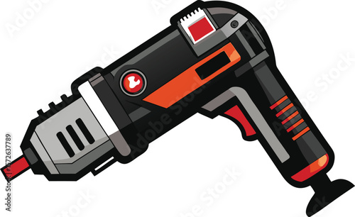 Technical Style Oscillating Multi Tool Black Vector