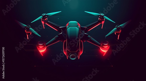 High-Tech Drone Logo with Futuristic and Sleek Design – Modern Tech Branding Symbol

