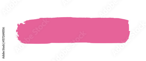 Vector illustration of a pink paint stroke design element, single color brush