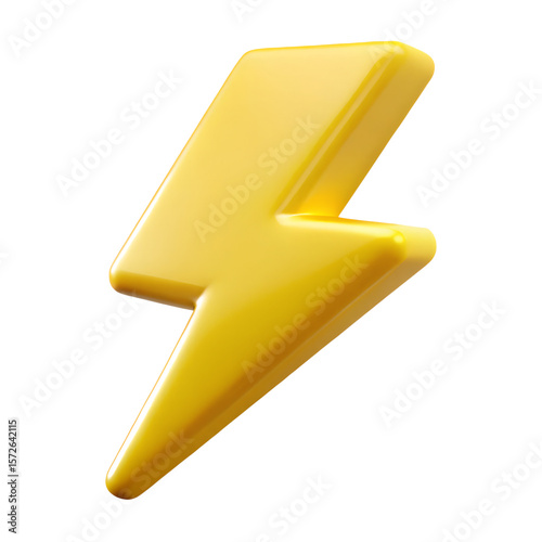 yellow 3d lightning bolt icon