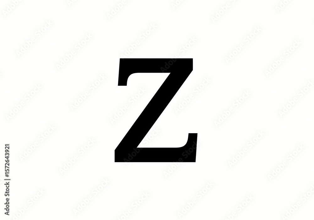 Fototapeta premium Bold Capital Letter Z A Simple Black Typography Element