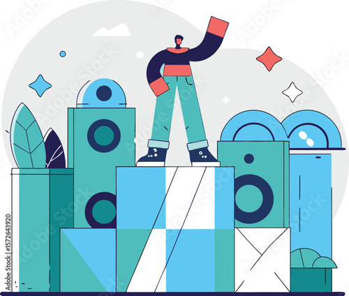 Achieve Success: Business Growth & Goal Achievement Illustration