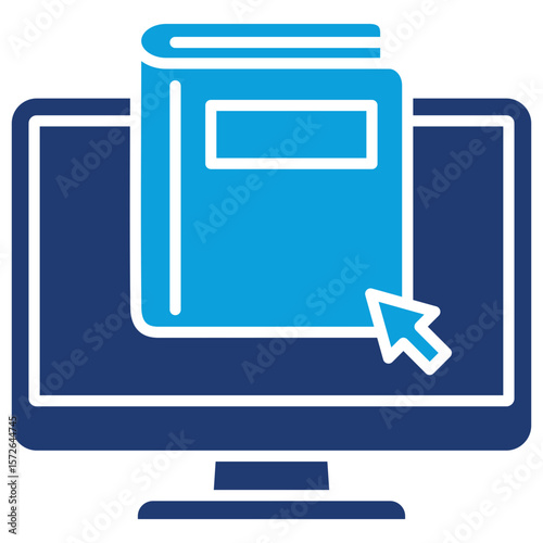 Digital Book Flat Blue Icon