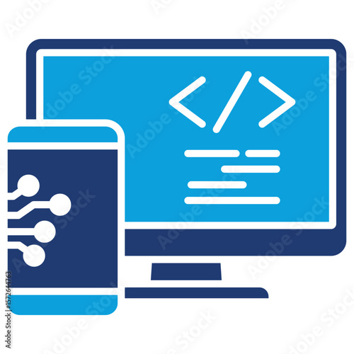 Web Design Flat Blue Icon