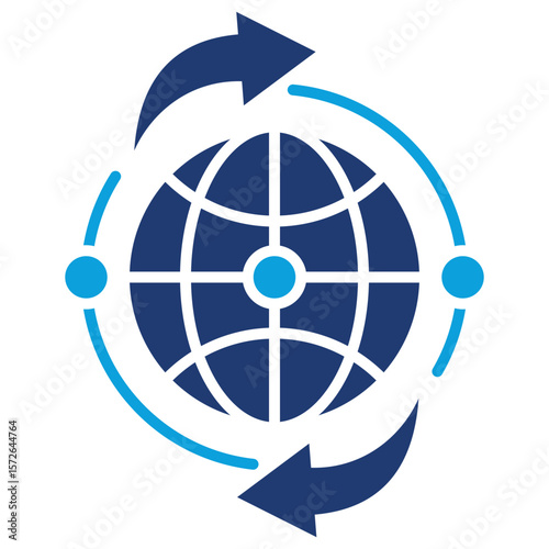 Globalization Flat Blue Icon