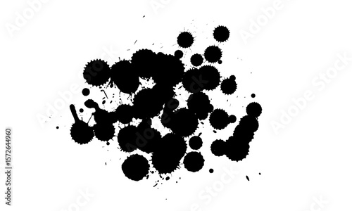 vector of black ink splashes