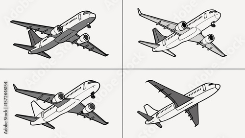 Professional Studio-Quality Airplane Vector Design – Transparent