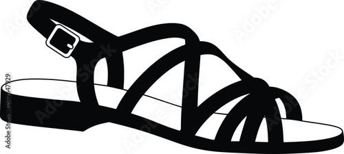 Vector Fashion Sandals for Summer, Graphic Illustration, Contemporary Design, Minimalist Look