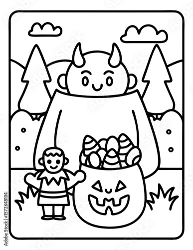 cute kids coloring pages isolated
