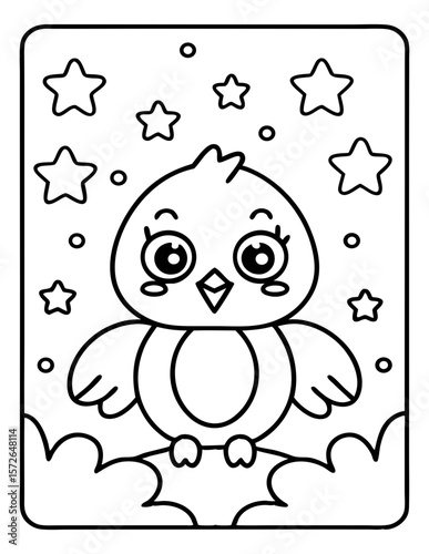 cute kids coloring pages isolated
