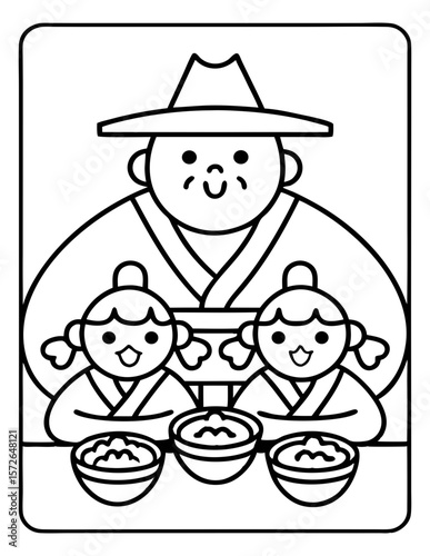 cute kids coloring pages isolated
