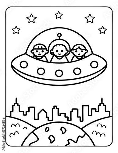 cute kids coloring pages isolated