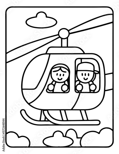 cute kids coloring pages isolated