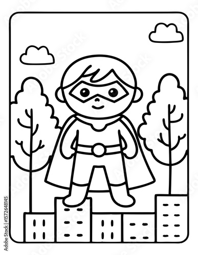 cute kids coloring pages isolated