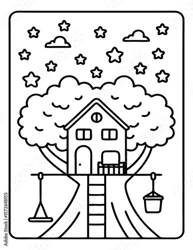 cute kids coloring pages isolated