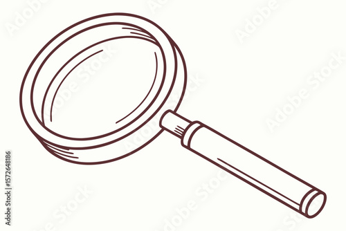 Minimalist Brown Line Drawing Magnifying Glass magnifier