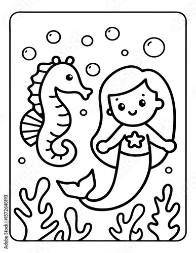 cute kids coloring pages isolated