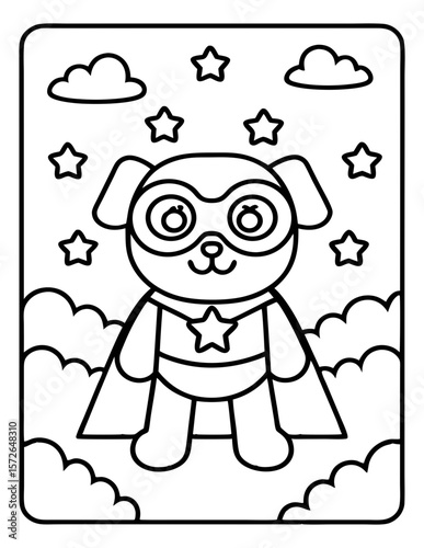 cute kids coloring pages isolated