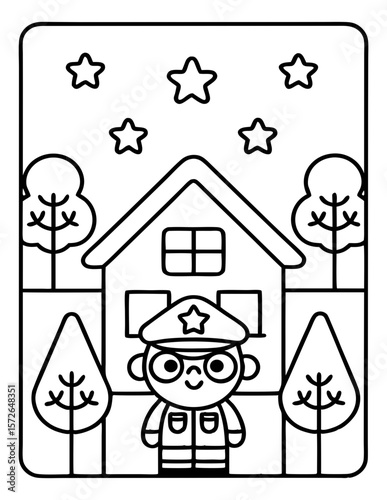 cute kids coloring pages isolated