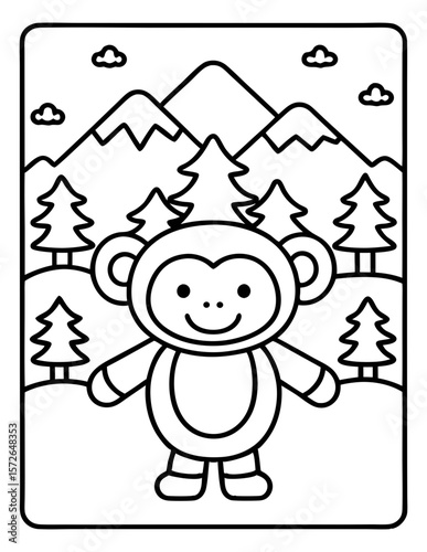 cute kids coloring pages isolated