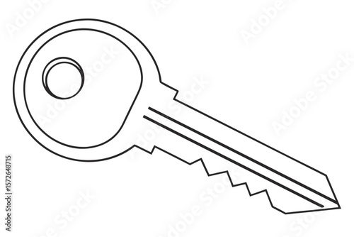 Simple Black Outline Key Icon Minimalist Design white