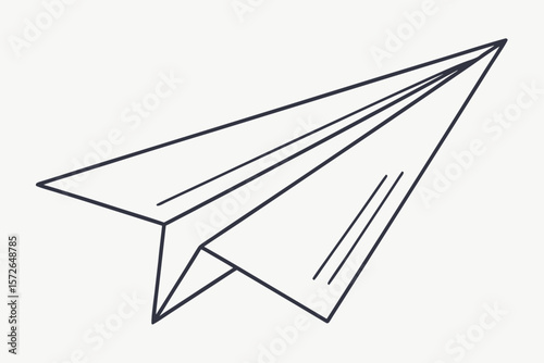 Simple Line Art Paper Airplane in Flight vector