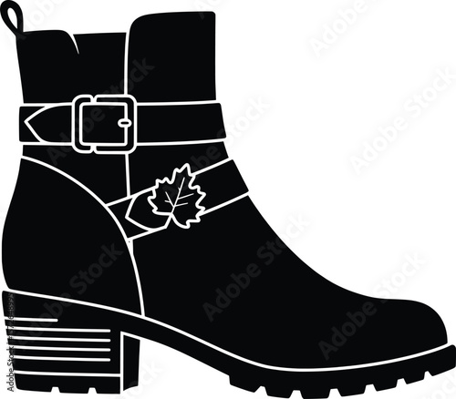 Stylish Vector Fashion Boot Illustration, Footwear Design, Modern Aesthetic, Creative Art Environment