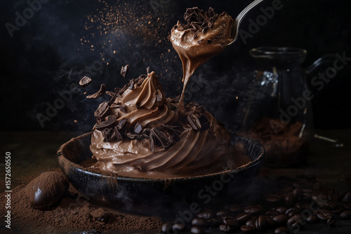 Chocolate coffee mousse dessert, generated AI