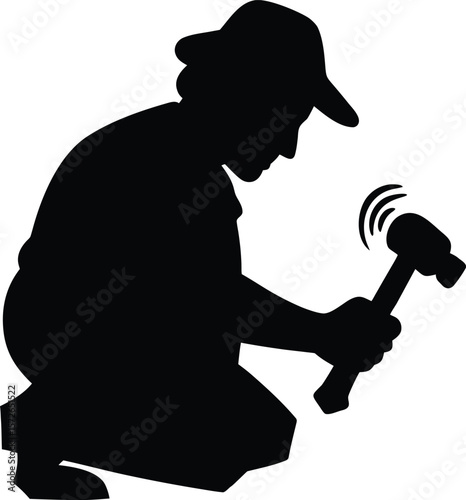 Silhouette of a man singing with microphone vector illustration