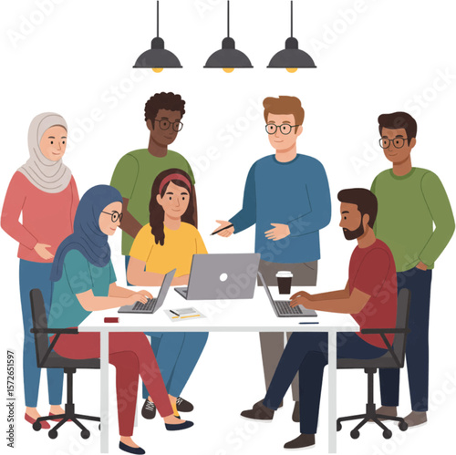 Diverse Team Collaboration Innovative Teamwork and Project Success