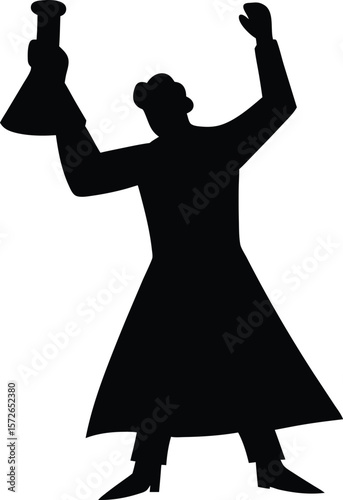 Dancing couple and girl silhouette illustration in black vector style