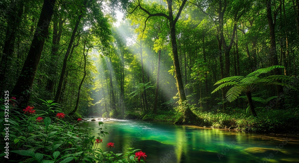 Obraz premium sunlight in the forest