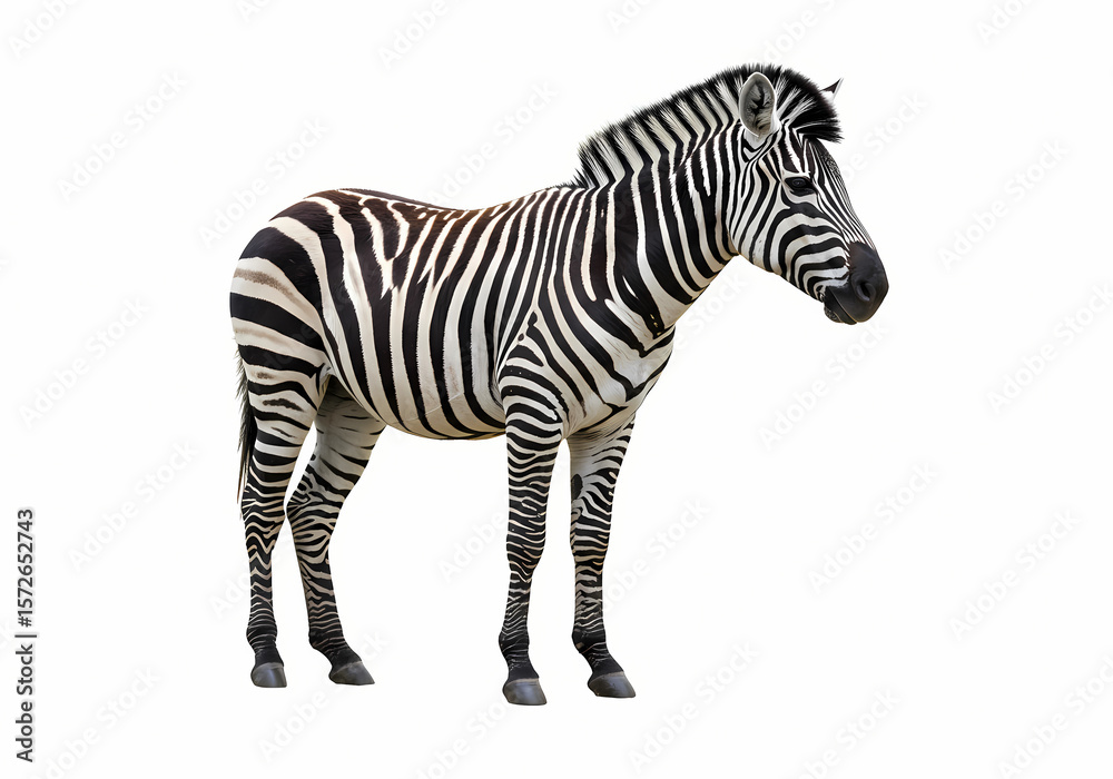 Obraz premium Striped Majesty A Plains Zebra in Profile