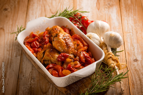 chicken with pepper, traditional italian recipe