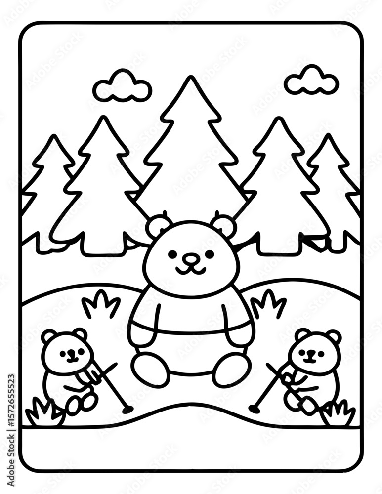 Fototapeta premium black and white coloring pages for kids