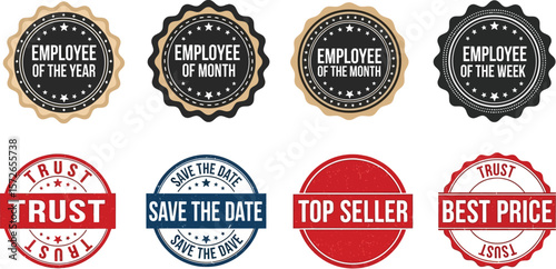 Employee awards and business seals for best price and trust promotion sale
