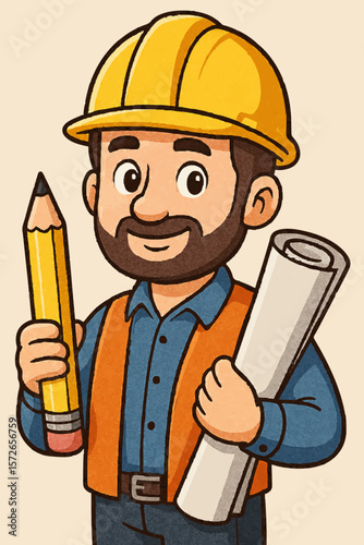 construction worker with clipboard