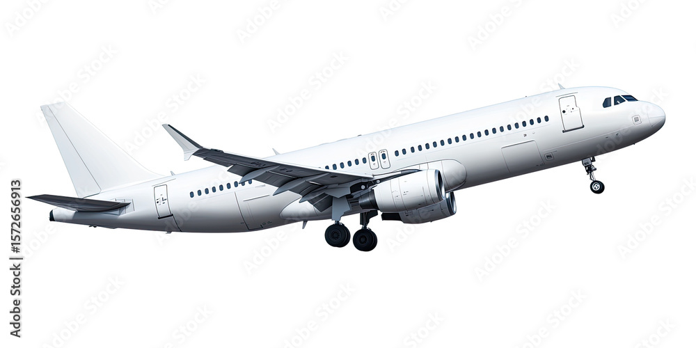 Obraz premium White airplane in flight