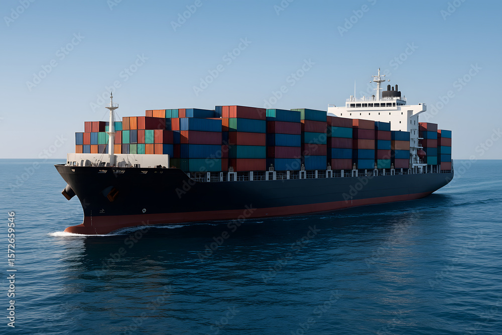 Obraz premium A large container ship