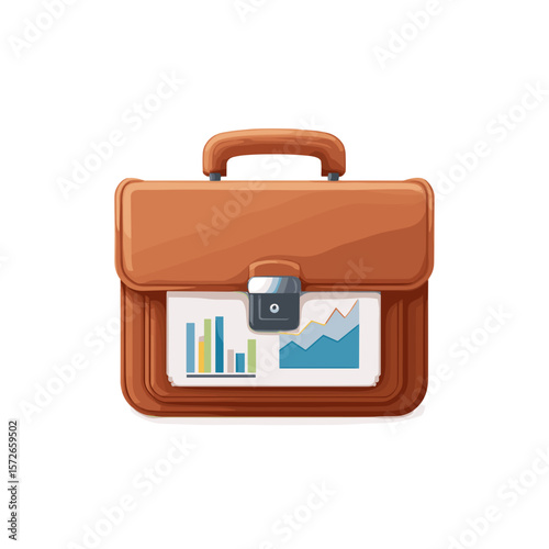 Business portfolio, case vector icon illustration.
