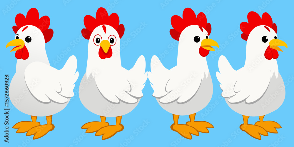 Naklejka premium hen and chicken