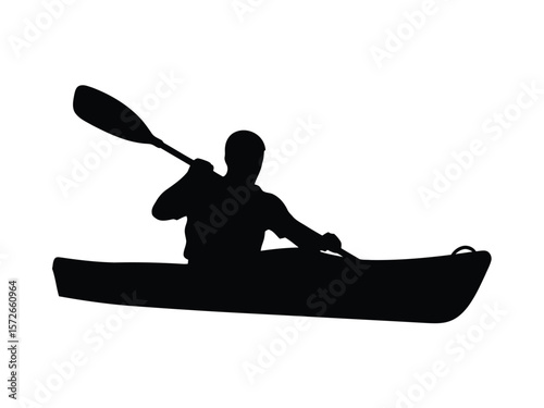 Kayaking Vector Silhouette
