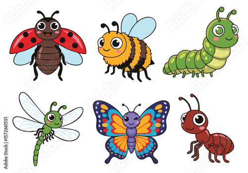 Cartoon Insects: Vibrant Illustrations of Bugs, Bees, and Butterflies