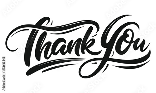 Thank You calligraphy design showcases elegant lettering and artistic brushstrokes for gratitude and appreciation.