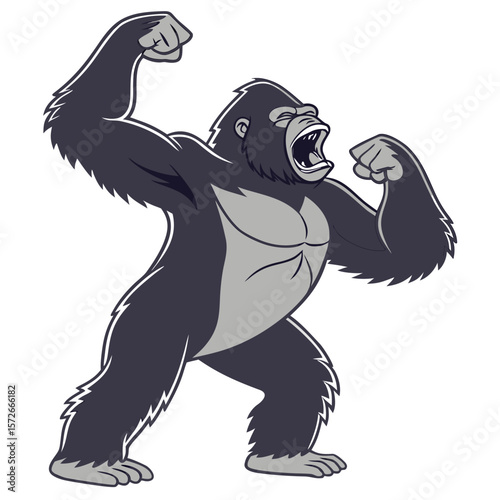 Elegant tribal animal illustration gorilla silhouette and a wild design