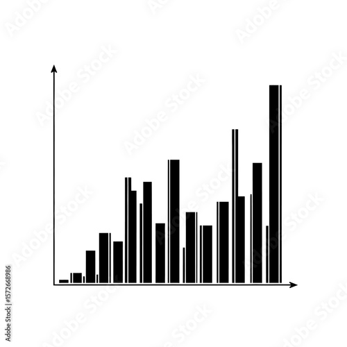 A black and white bar graph with vertical and horizontal axis