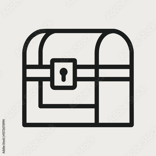 Outline Treasure Chest Icon