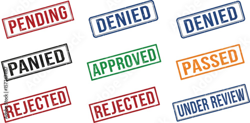 Stock photo of pending approved denied rejected under review passed panicked