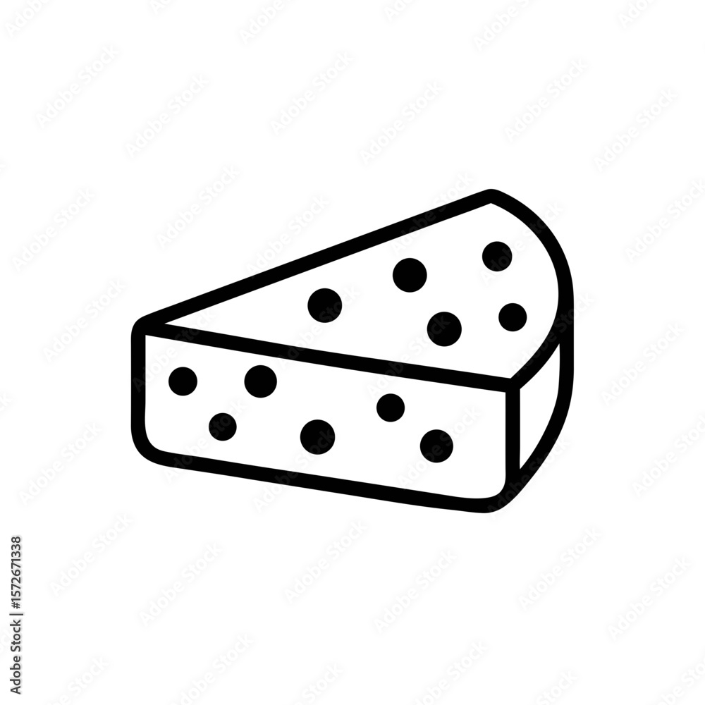 Cheese Slice Icon Line Art Minimal Dairy Food Symbol Cheese Slice Icon Line Art Minimal Dairy Food Symbol